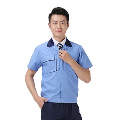 155g细斜短袖工作服 夏季车间工服（上衣） 公司物料定制